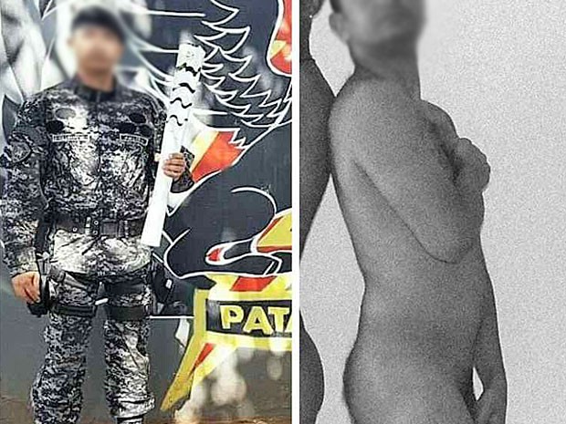 Montagem com foto íntima de cabo (Crédito: Reprodução/ Instagram)