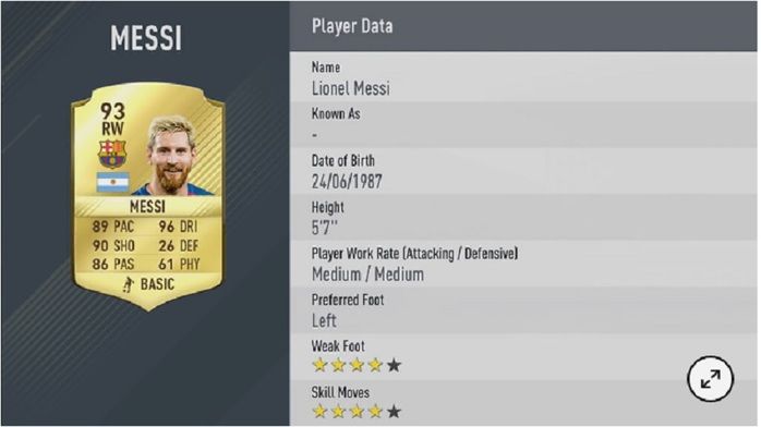 Neymar já supera Messi em alguns quesitos no Fifa 17 (Crédito: Reprodução)
