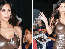 Kim Kardashian usa look transparente e mostra demais; fotos!