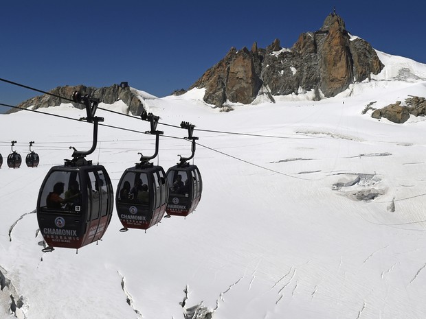Foto de arquivo tirada em agosto de 2015 mostra o teleférico Panoramic Mont-Blanc (Crédito: AFP)