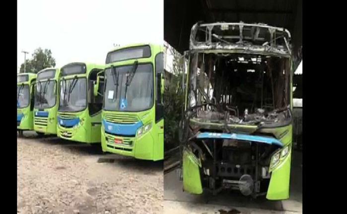 Após ônibus queimado, empresa calcula prejuízo de quase R$ 400 mil (Crédito: Rede Meio Norte)