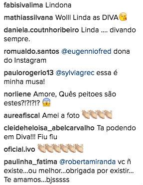 Comentários dos seguidores (Crédito: Reprodução)