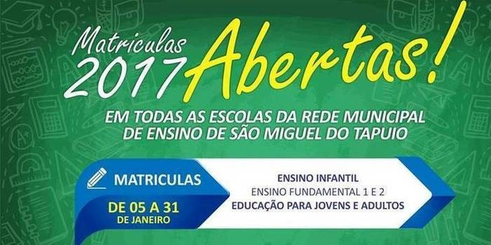 Matrículas já estão abertas na rede municipal de ensino