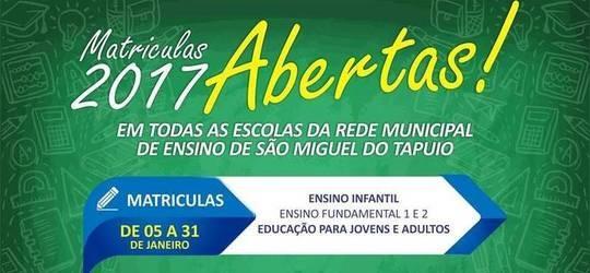 Matrículas já estão abertas na rede municipal de ensino