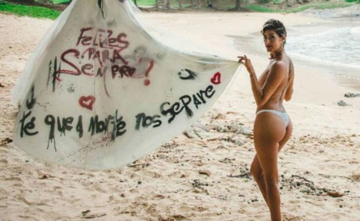 Após divórcio, mulher 'comemora' com fotos sensuais