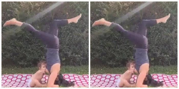 Mãe amamenta filho em posição de yoga e causa polêmica na web
