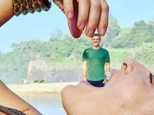 Luciano Huck posta foto divertida sendo ‘engolido’ por Angélica
