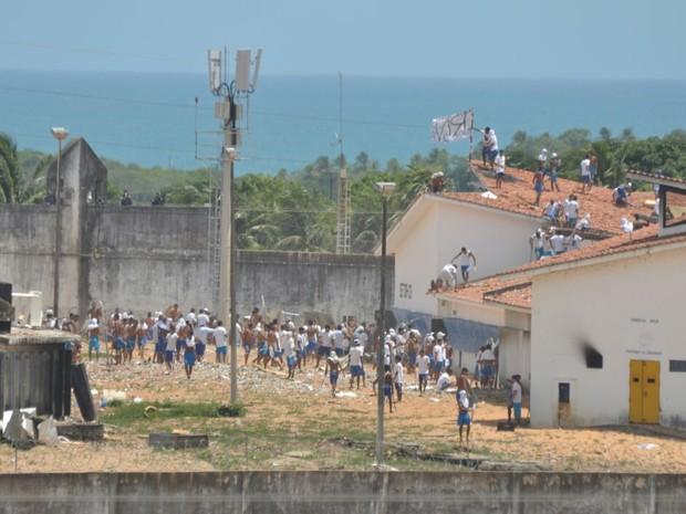 Presos fazem nova rebelião em Alcaçuz, no Rio Grande do Norte (Crédito: Magnus Nascimento/Tribuna do Norte)