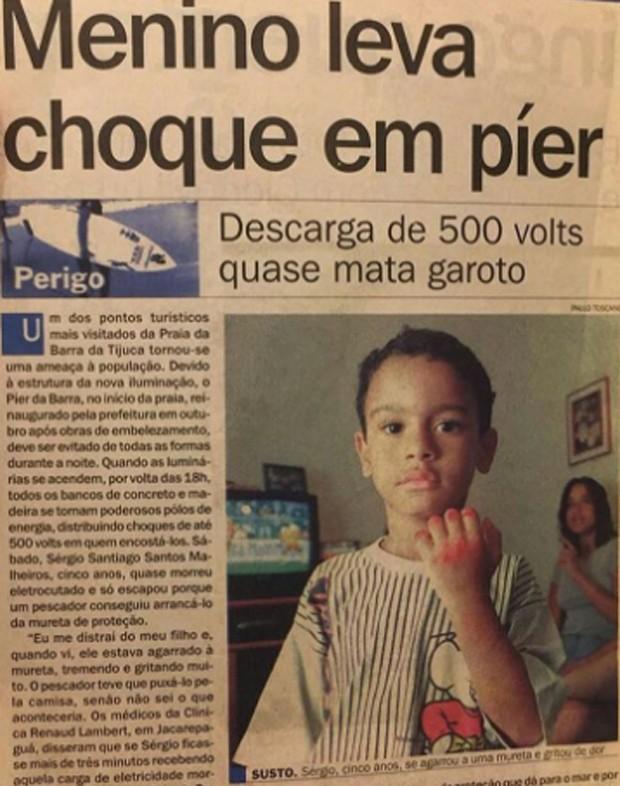 Sérgio Malheiros relembra descarga elétrica que quase o matou