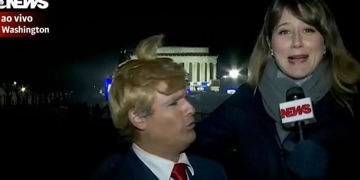 Repórter Vesgo, do "Pânico na Band", engana repórter da GloboNews