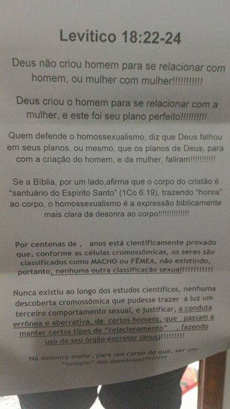 Casal gay recebe carta homofóbica
