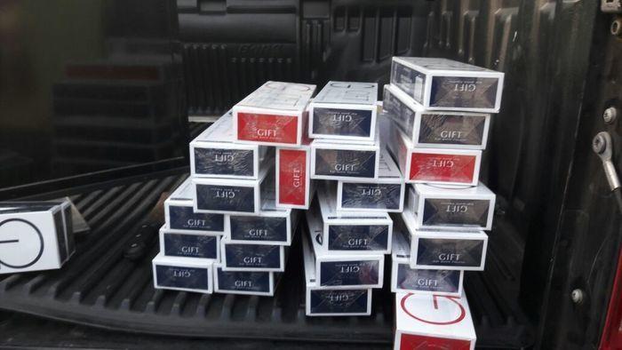 50 maços de cigarros importados apreendidos (Crédito: Divulgação)