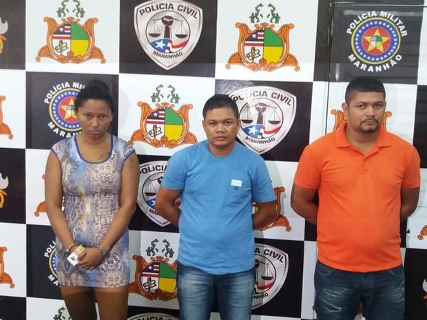 Os três acusados presos com a droga em São Luís (Crédito: Divulgação)