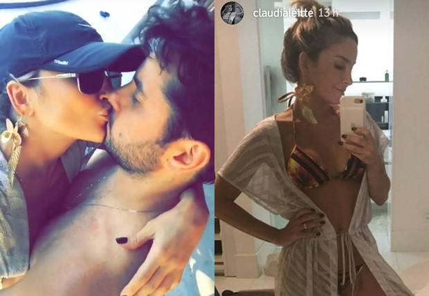 Claudia Leitte exibe corpão em dia de piscina com o Marido