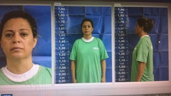 Imagem mostra a Françoise Oliveira, 40, presa temporariamente por suspeita de ter planejado a morte do embaixador grego Kyriakos Amiridis (Crédito: Reprodução)