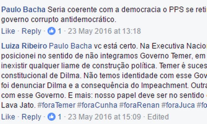 Luiza Ribeiro pediu demissão do cargo