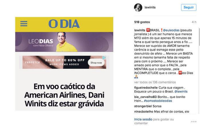 Léo Dias detona Danielle Winits e é ameaçado por marido de atriz