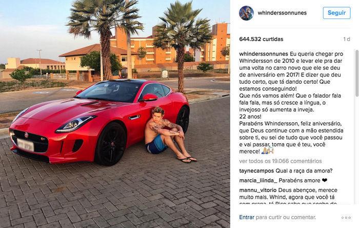 Whindersson Nunes compra carro de luxo avaliado em R$ 500 mil
