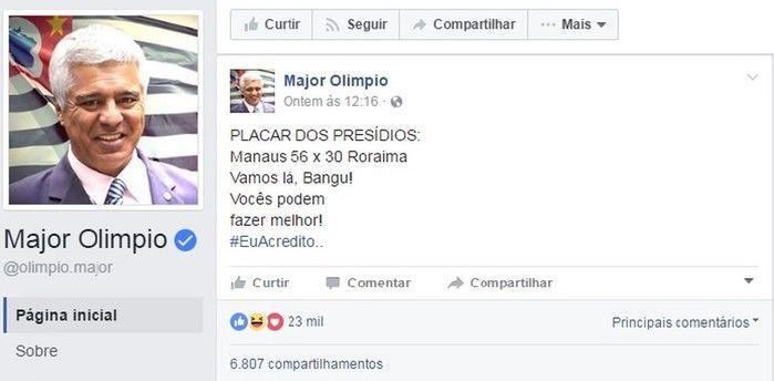 Postagem do deputado (Crédito: Reprodução)