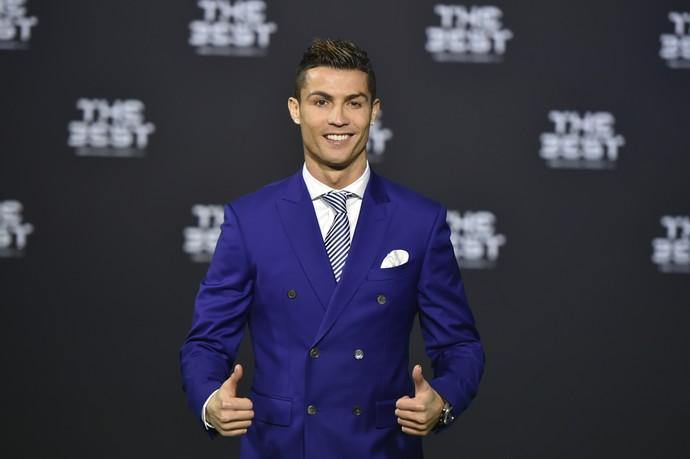 Cristiano Ronaldo na cerimônia da Fifa (Crédito: AFP)