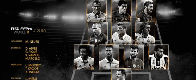 Seleção do ano da FIFA tem domínio de Barcelona e Real Madrid