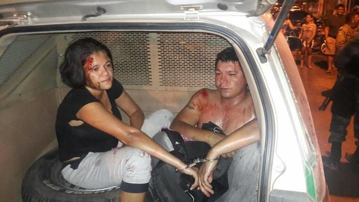 Casal espancado ao tentar assaltar clínica em Teresina (Crédito: Divulgação)