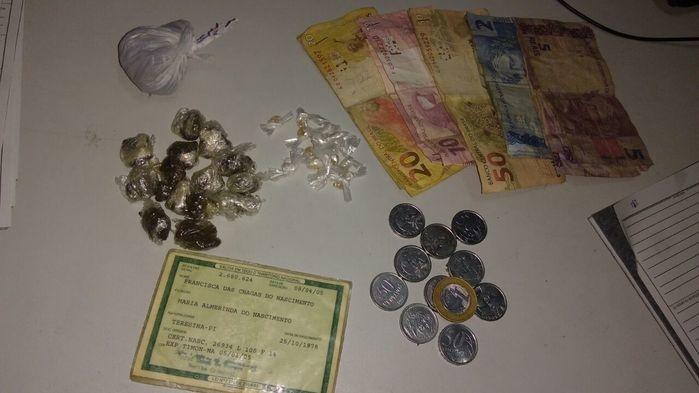 Material apreendido com Francisca das Chagas (Crédito: Divulgação)
