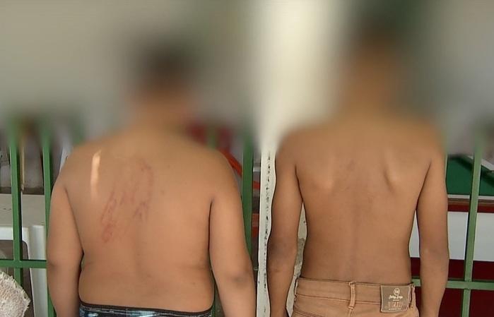 Três crianças são espancadas por policial na z. Sul de Teresina (Crédito: Reprodução/AGORA)