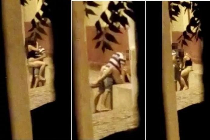 Casal é flagrado fazendo sexo no meio da rua (Crédito: Reprodução)