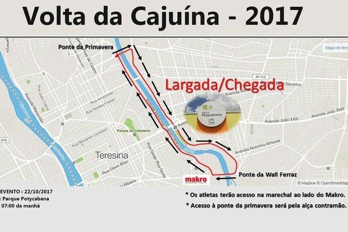 Trajeto da Volta da Cajuína (Crédito: Reprodução )