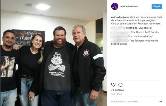 José Dirceu foi fotografado após o show (Crédito: Reprodução/Instagram)
