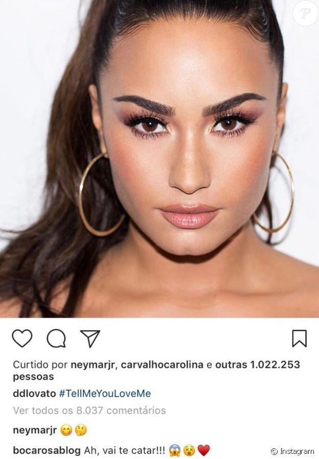 Neymar comentou a foto da cantora (Crédito: Reprodução/Instagram)