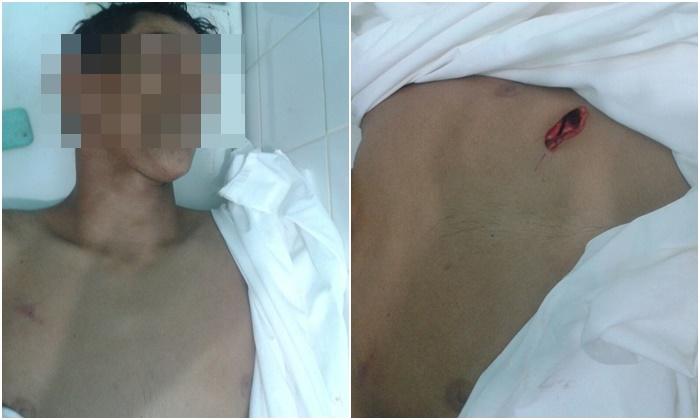 Massagem de aumento em um peito de 1 tamanho
