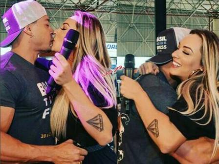 Em evento, Felipe Franco se declara para Salimeni:"Sempre vou amar"