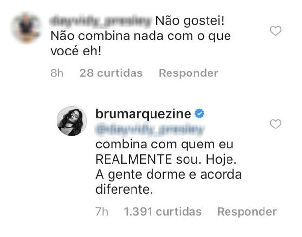 Seguidor detona look de Bruna Marquezine e atriz responde