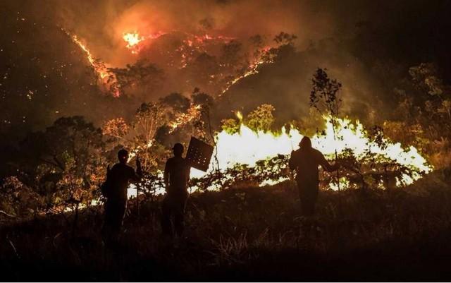 Incêndio destrói vegetação na Chapada dos Veadeiros (Crédito: Davi Boarato/BBC Brasil)