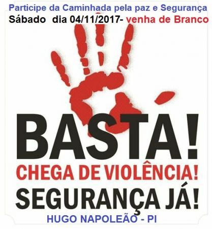 Convidamos a Todos para Caminhada pela paz e segurança Sábado 04/11