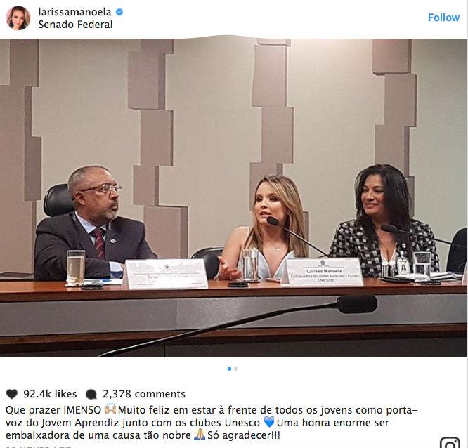 Larissa Manoela vira piada após UNESCO desmentir atriz (Crédito: Reprodução/Instagram)