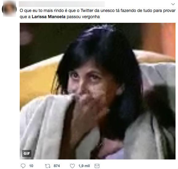 Larissa Manoela vira piada após UNESCO desmentir atriz (Crédito: Reprodução/twitter)