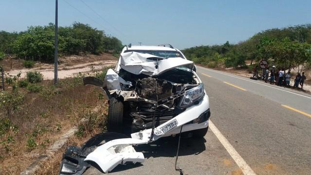 Acidente na BR-402, região dos Lençóis Maranhenses (Crédito: PRF-MA)