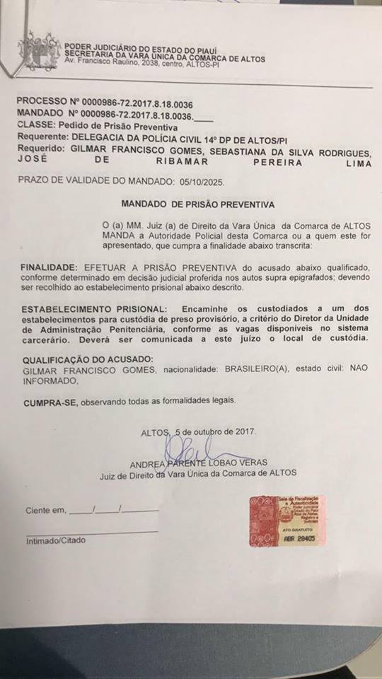 Mandado de prisão de pai de garoto encontrado na Major César (Crédito: Produção/Rede Meio Norte)