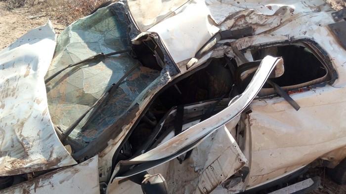 Veículo ficou destruído em acidente (Crédito: Portal Corrente)