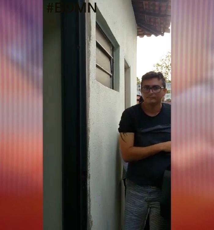 Momento em que capitão chega na Delegacia de Homicídios (Crédito: Reprodução/Bom Dia Meio Norte)