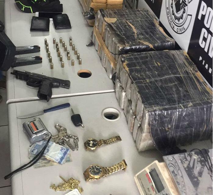 Droga apreendida com o sargento da Polícia Militar em Teresina (Crédito: Divulgação)