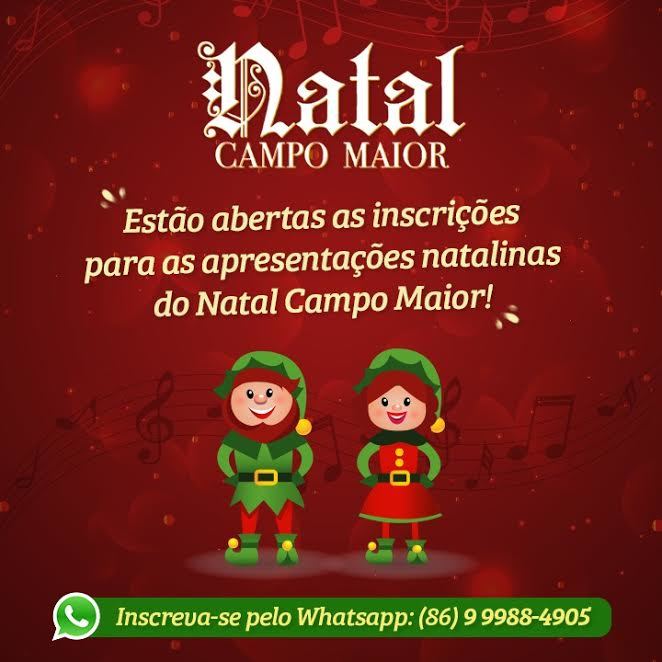 Natal Campo Maior abre inscrições para apresentações natalinas