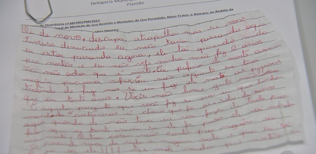 Menina envia a vizinhos cartas falando de agressões praticadas pelo pai (Crédito: Reprodução)