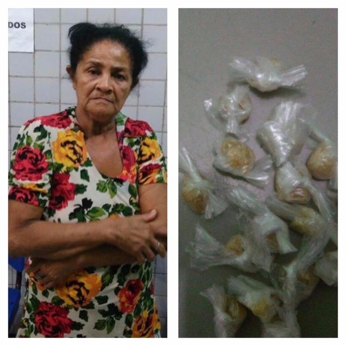 Idosa foi conduzida para a Central de Flagrantes (Crédito: Reprodução)