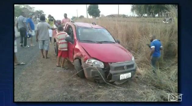 Veículo conduzido por pecuarista morto em acidente na BR-316 no Maranhão (Crédito: TV Mirante/Reprodução)