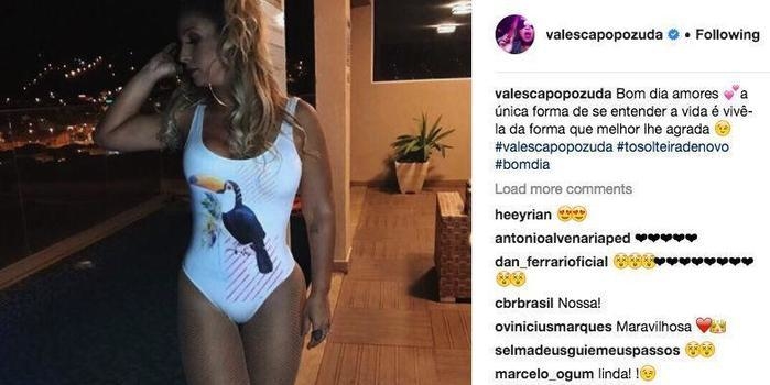 Valesca Popozuda aparece mais magra em foto de maiô cavado