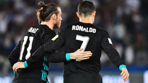 Cristiano Ronaldo e Gareth Bale comemoram o gol da vitória do Real Madrid (Crédito: Getty)